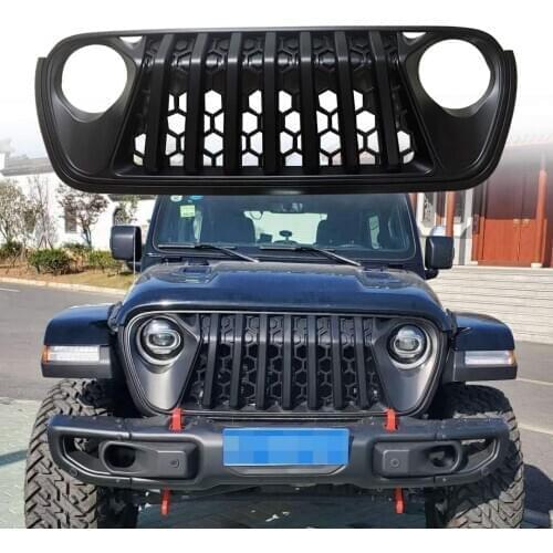 Front Grille Compatible for Wrangler JL 2018+ Matte Black Bumper Grill(Not Fit JK)
