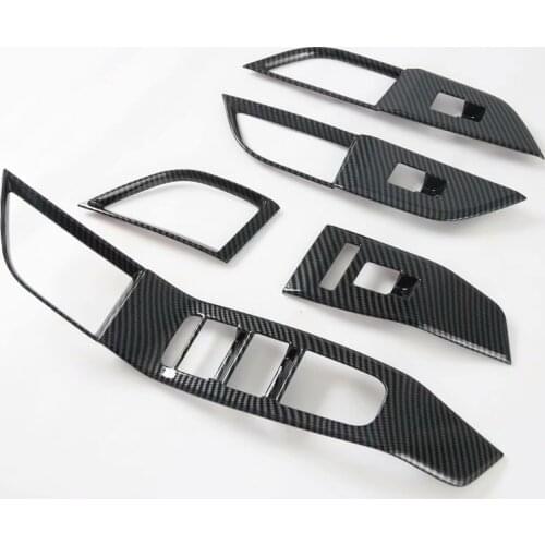 For Nissan Rogue 2021 2022 ABS Carbon Fibre Glass Lift Switch Door Window Button Panel Cover Trims Car Internal Accessories