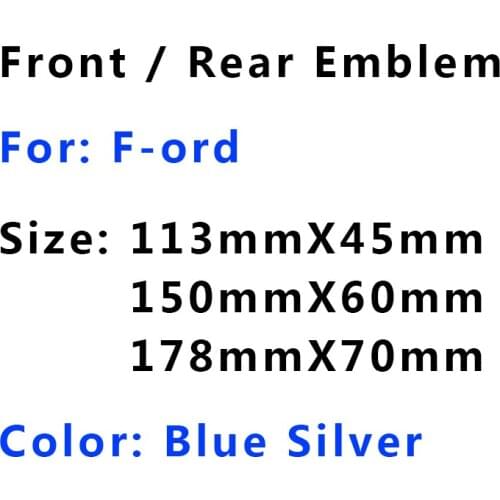 ABS Plating Silver Blue 3D Car Front Head Hood Bonnet Emblem Logo Rear Tail Bumper Trunk Boot Mark Badge Stickers Accessories