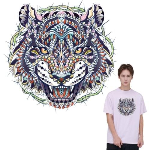 Animal Iron On Transfer Cool Diy Hoodie Tops Hot Tear Heat Press Transfer Paper Sticker On Clothes Iron Washable