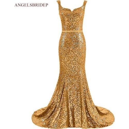 Sexy V-Neck Mermaid Evening Dresses Sparkly Sequin Spaghetti Straps Empire Rash Vestido De Festa Formal Prom Party Gowns