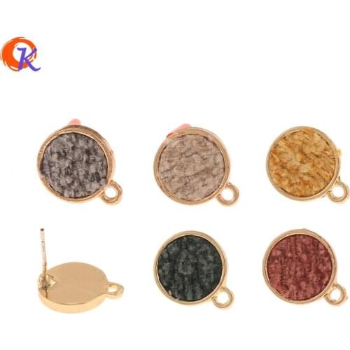Cordial Design 50Pcs 12*15MM Jewelry Accessories/Earrings Stud/Fabric Effect/Round Shape/Soft Pin/Hand Made/Earring Findings