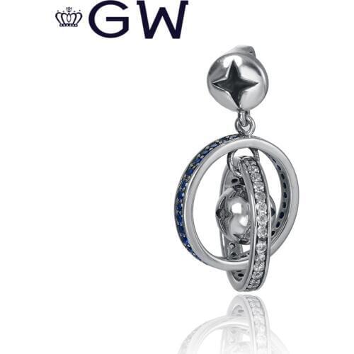 100% 925 Silver Charm Move around Bead Fit Most charms silver 925 original bracelet Sterling Silver 925