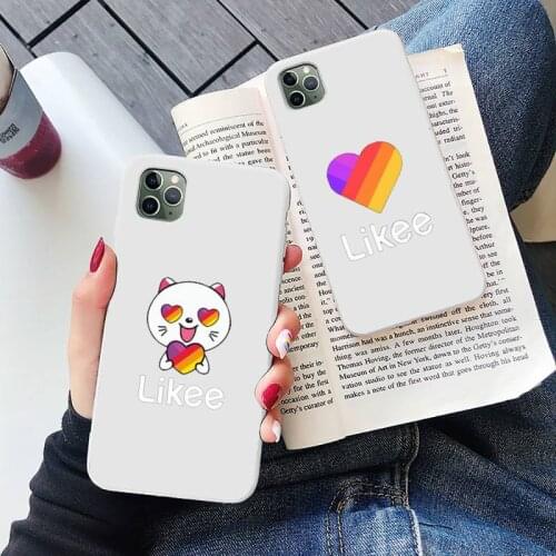 Likee Funny cat bear love heart cute Phone Case Candy Color for iPhone 6 6S 7 8 11 12 XS X SE 2020 XR mini pro Plus MAX funda