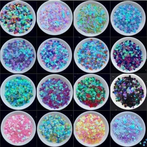 Mix Colors 3mm 4mm 5mm 6mm Flat Round PVC Loose Sequins Paillettes Sewing Craft For Wedding Decoration Garments DIY Accessory