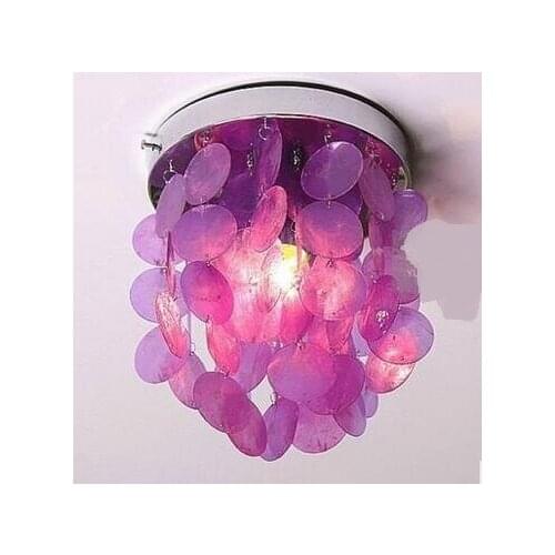 Sea rock shells 20cm red/white/pink/purple/yellow E27 Modern brief fashion shell balcony ceiling light lamp lighting FG266
