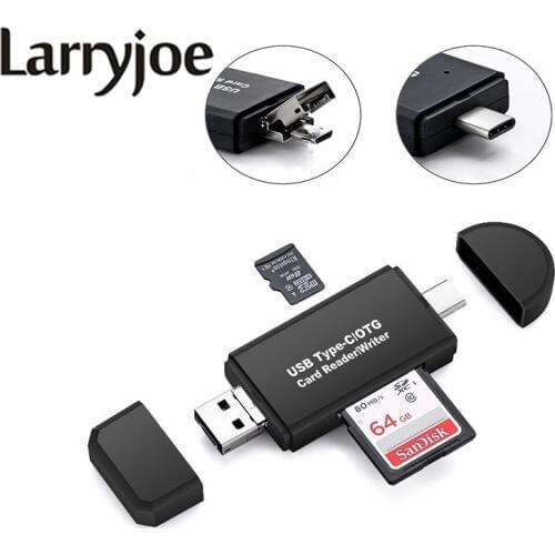 Type C & micro USB & USB 3 In 1 OTG Card Reader High-speed USB2.0 Universal OTG TF/SD for Android Computer Extension Headers