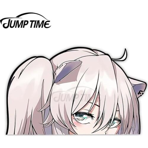 JumpTime 13 x 6cm Shishiro Peeker Big Head Anime Car Decal Bumper Window Vinyl Car Sticker Personality for VAN RV SUV Waterproof