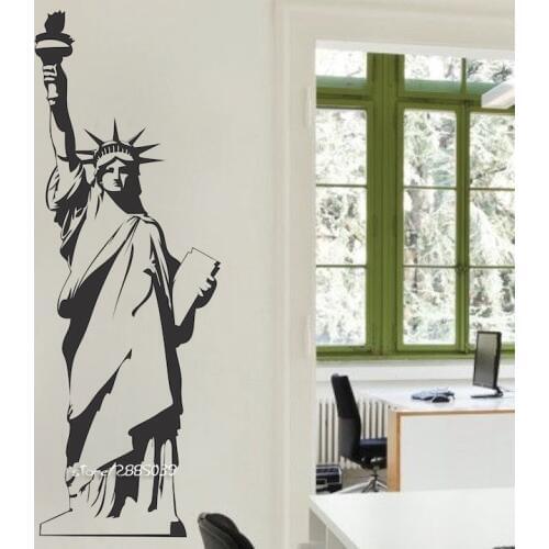 Statue of Liberty Vinyl Wall Stickers New York Landmark Wall Art Room Sticker Decal Door Window Stencils Mural Decor SA780