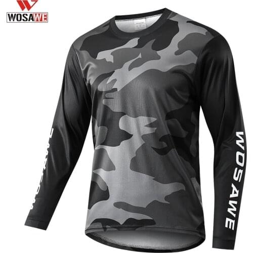 WOSAWE Mens Downhill Jerseys RACE Mountain Bike MTB Shirts Offroad DH Motorcycle Jersey Motocross Sportwear Clothing