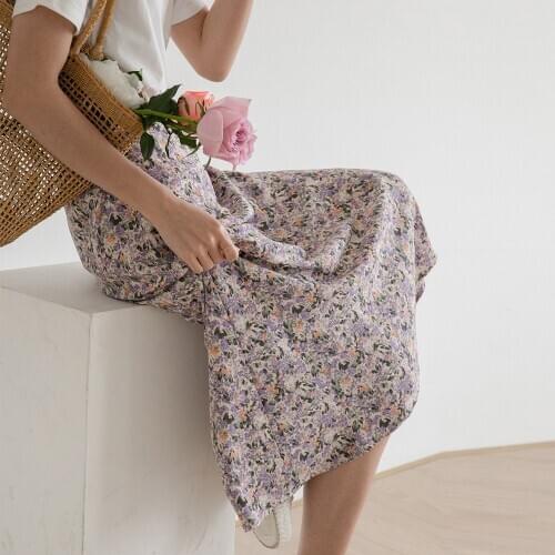 Women floral pskirts high wait summer skirt japanese 2020 new