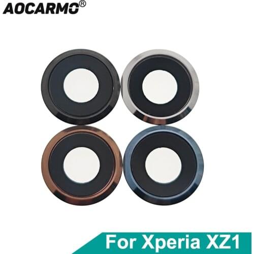 Aocarmo Back Lens Rear Camera Len Glass With Adhesive Sticker For Sony Xperia XZ1 G8341 G8342 Replacement