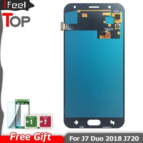 Super AMOLED lcd Screen For Samsung Galaxy J7 Duo J720 J720F SM-J720F LCD Display Touch Screen Digitizer Assembly Replacement