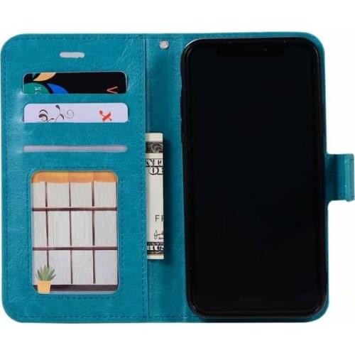 10pcs/lot free shipping Soft TPU + PU Leather Crazy Horse Wallet Leather Case For iPhone XS XS MAX XR X 7 7 PLUS