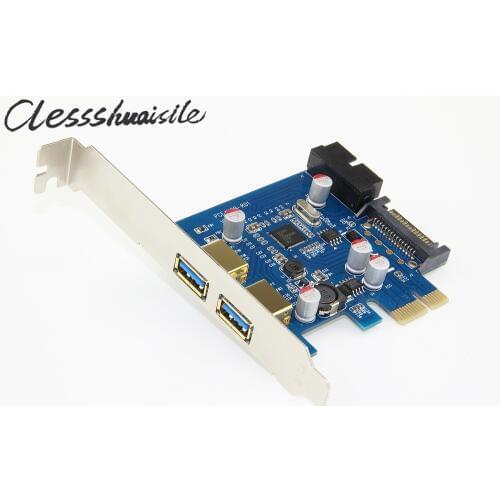 2 ports usb 3.0 pci-e PCI E express Card adapter Expansion Adapter Add On Cards 20 pin + SATA power supply with N EC chip