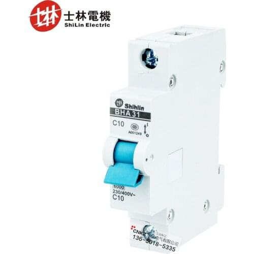 2 pieces shihlin C-type miniature circuit breaker 1P air switch BHA-31 complete style 6A 10A 16A 20A 25A 32A 40A 50A 63A