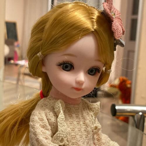22 Movable Joints princess doll clothes 12 inch lolita 1/6 Makeup Dress Up kawaii golden hair Blue Eyeball Dolls for Girls Toy
