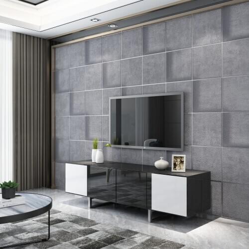 3d stereo retro industrial style gray coffee color super thick deerskin velvet living room bedroom TV background wall paper