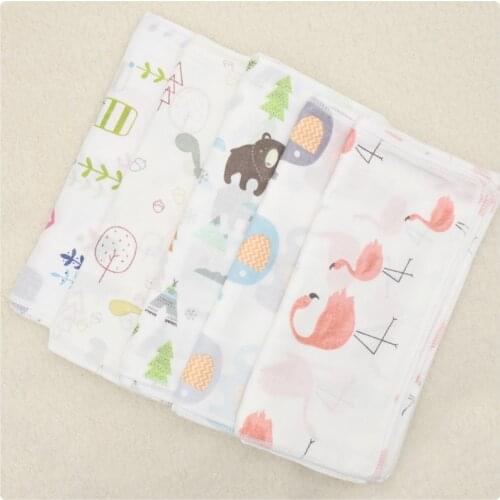 5 Pcs/lot 25*25cm Towels High Density 100% Cotton Cartoon Cosas Para Bebe Soft Baby Washcloth Hand Towel Print Baby Tawel Washed