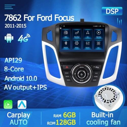 Ram 6G+128GB Car Radio Multimedia Video DVD Player For Ford Focus 3 2011-2019 Navigation GSP Android 10.0 With Auto Carplay DSP