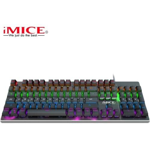 IMICE MK-X80 Wired 104keys Mechanical Ergonomics Gaming Keyboard RGB Backlight Waterproof Keyboard