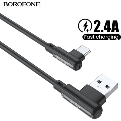 BOROFONE USB Type C 90 Degree Fast Charging usb c cable Type-c data Cord Charger usb-c For Samsung S10 S9 Note 10 9 Xiaomi mi8