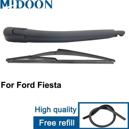 MIDOON Wiper 12" Rear Wiper Blade & Arm Set Kit For Ford Fiesta 6 7 2008-2017 2016 2015 2014 Windshield Windscreen Rear Window