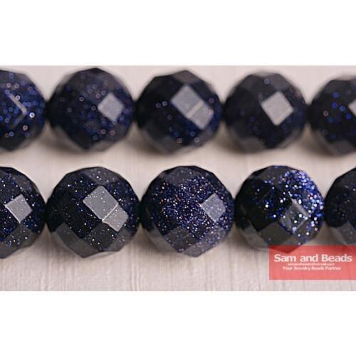 Free Shipping Natural Faceted Blue Sand Stone Round Beads 15.5inch/strand Pick Size 4 6 8 10 12mm FBSB09