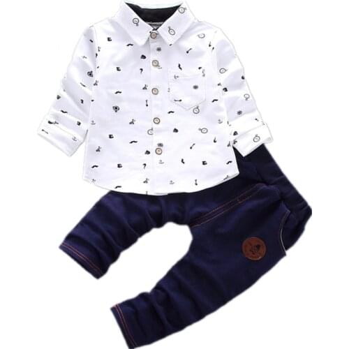 Spring Autumn Children Cotton Clothes Baby Boys Printed Jacket Pants 2Pcs/sets Infant Out Kids Fashion Toddler Casual Tracksuits