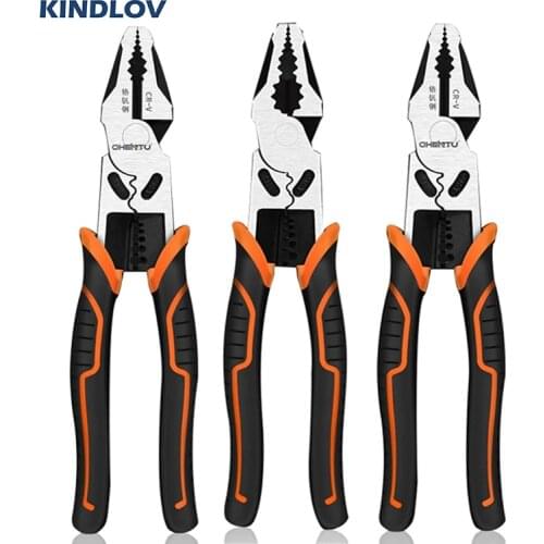 KINDLOV Cutting Pliers 8/9 Inch Cable Crimper Wire Crimping Stripper Steel Cutters Universal Industrial Grade Repair Hand Tools