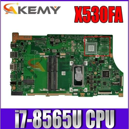 Akemy X530FA notebook mainboard For ASUS S5300F X530F X530FA laptop motherboard mainboard with i7-8565U CPU GM tested full 100