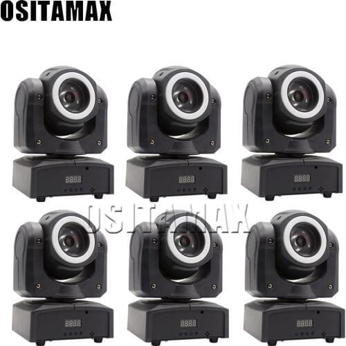 6pcs/lot DJ Lighting Mini 60w Moving Head Beam Light RGBW 4 IN 1 Party Lights DMX512 Stage Machine Disco Light