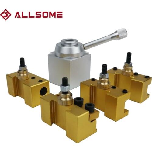 ALLSOME Quick Change Post Holder Kit Set Boring Bar Turning Tool Holder For CNC Mini Lathe HT2427