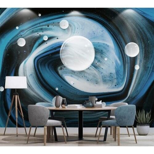 Beibehang Custom silk cloth mural blue modern creative three-dimensional starry sky 3D sci-fi TV sofa background wall mural