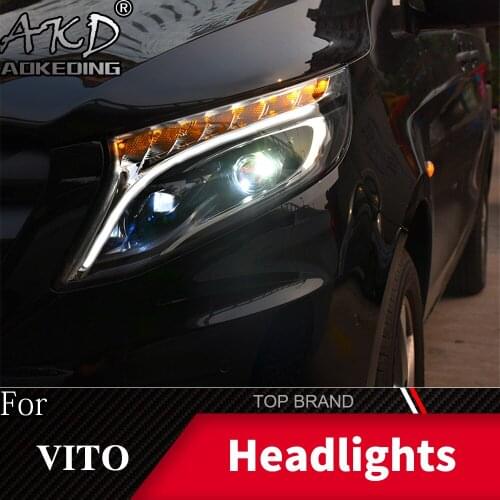 Head Lamp For Car Benz VITO 2013-2019 Headlights Fog Lights Daytime Running Lights DRL H7 LED Bi Xenon Bulb Car Accessories