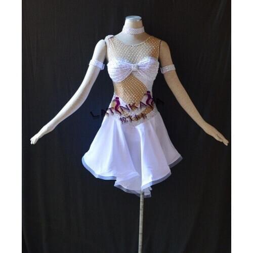 Hot!KAKA-L1576,White Women Dance Wear,Girls Fringe Latin Dress,Salsa Dress Tango Samba Rumba Chacha Dress,Dance Latin dress