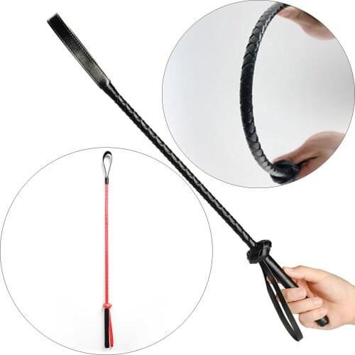 63cm Delicate Leather Ratton Whip,Fetish Flogger Sex Spanking Paddle Horse Lash,SM Slave Torture Bondage Couple Flirt Sex Toys