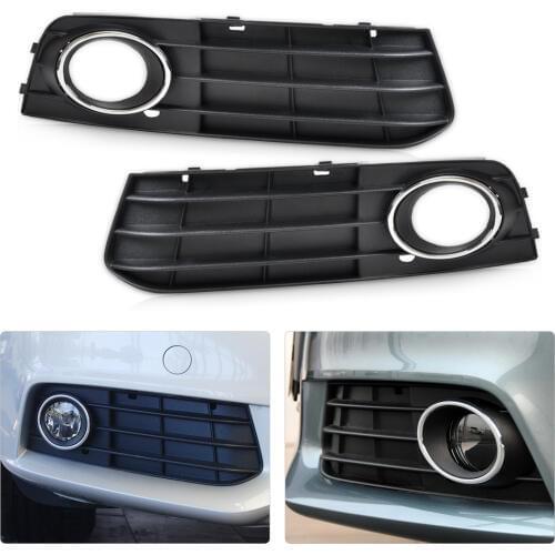 Beler New 2Pcs ABS Plastic Right & Left Fog Light Lamp Cover Grille 8K0807682A01C for Audi A4 B8 2008 2009 2010 2011 2012