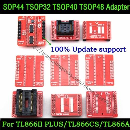 9pcs 100% original TSOP32 TSOP40 TSOP48 SOP44 SOP56 adapter Sockets of XGecu TL866II Plus MiniPro TL866CS/A Universal Programmer