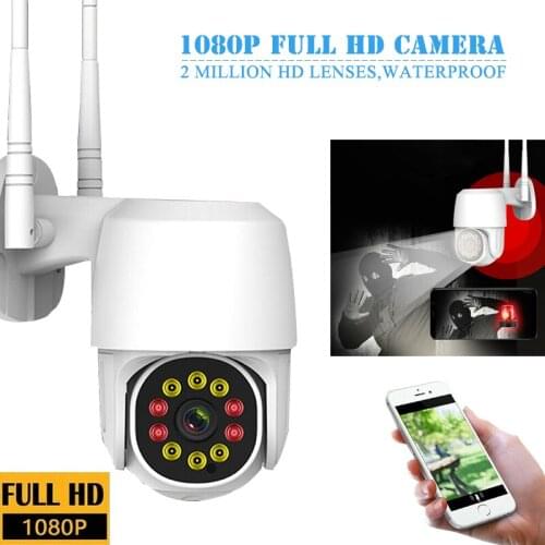 1080P Smart WiFi IP Camera Wireless Outdoor Home Security For HD PTZ Network Camera 10 LED IR Digital Cam UK Plug