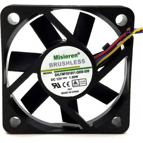 1 Pc 5010 Cooling Fan 4 Pin Dupont Wire 3D Printer Fan Black 50mm x 50mm x 10mm 12V 5cm Cooling Fan For 3D Printer Parts