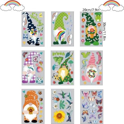 Spring wall sticker dwarf Window Sticker Removable sticker butterfly sunflower Wall Stickers home Decor kids Skirting Living