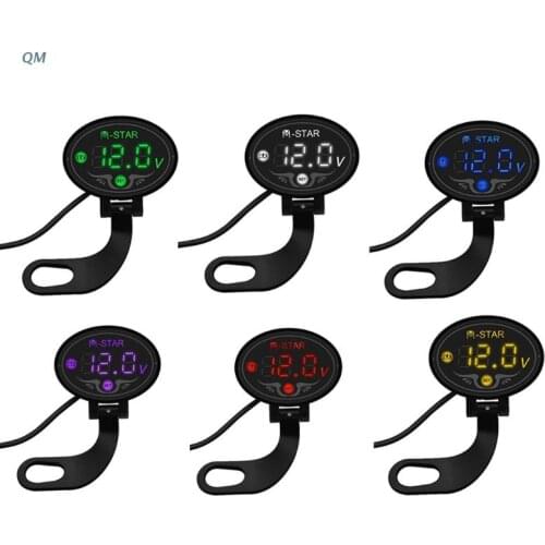 Waterproof Digital Flat LED Voltmeter Meter DC 12V-24V For Car Motorcycle 13MF