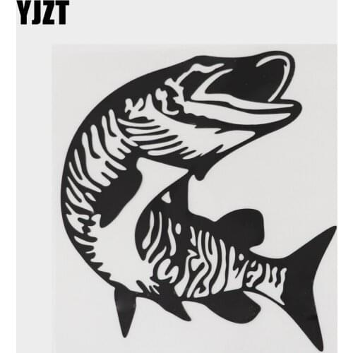 YJZT 15.3CM×16.8CM Animal Fish Vinyl Car Sticker Decal Black/Silver 18A-0155