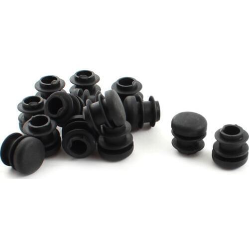 15Pcs Black Plastic Blanking End Cap Round Tube Insert Pipe Bung 16mm