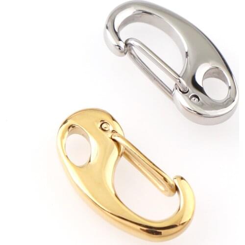 2PCS 8x16mm Gold Silver Color Stainless Steel Lobster Clasp Hook End Clasps Connectors for Leather Bracelet DIY Jewelry Making