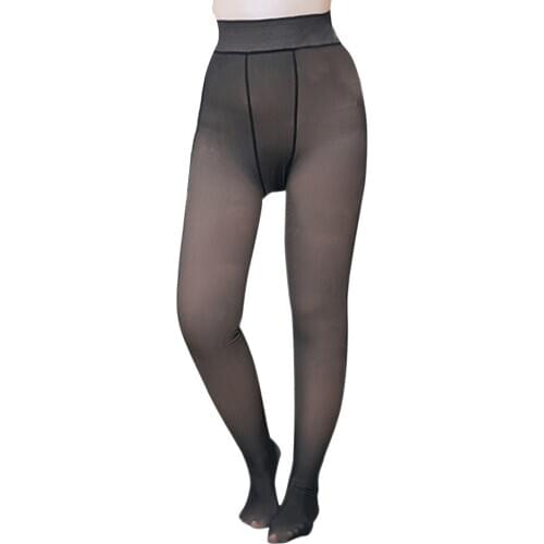 Women Leggings Thickening Real Skin Thermal Pants add fertilizer to increase flight attendant gray one-piece real skin tights
