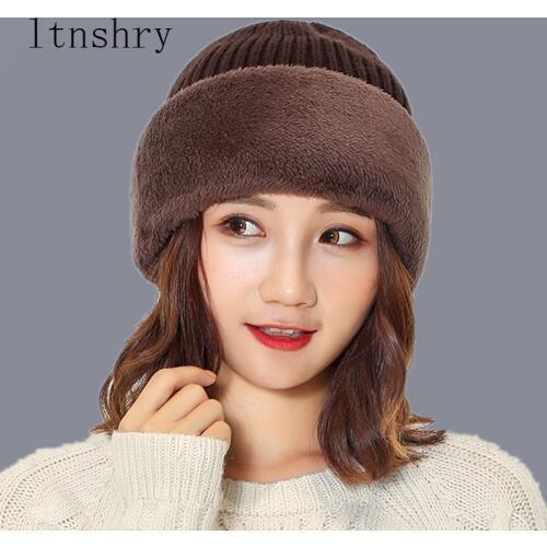 Winter Keep Head Warm Knitted Hats wool Knit Neck mask Hat Men Women Winter Beanies Skullies Knitting Hedging Caps