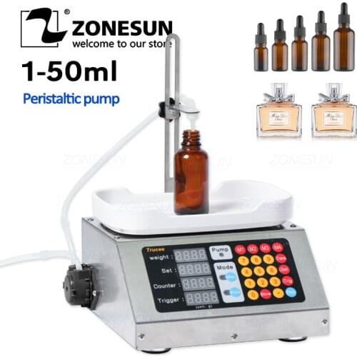ZONESUN Small Automatic CNC Liquid Filling Machine 220V Perfume Weighing Filling Machine Oral Liquid Solution Filler