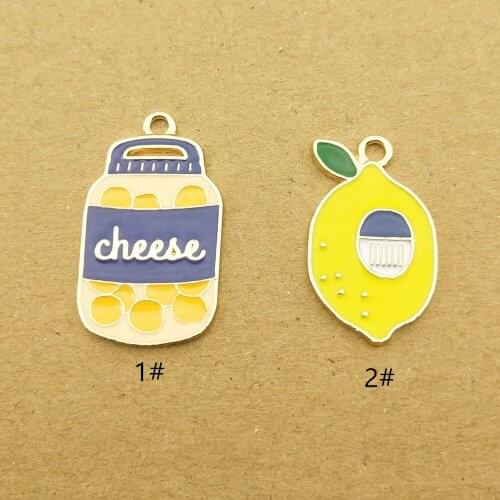 10pcs mango and mange bottle enamel charm for jewelry making fashion earring pendant bracelet necklace charm